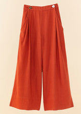 Farm Rio-Brown Wide Leg Pants-Justbrazil
