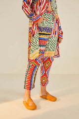 Farm Rio-Mixed Stripes Tapestry Multicolor Pants-Justbrazil