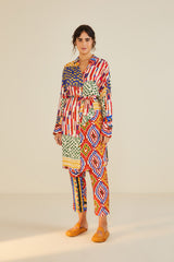 Farm Rio-Mixed Stripes Tapestry Multicolor Pants-Justbrazil