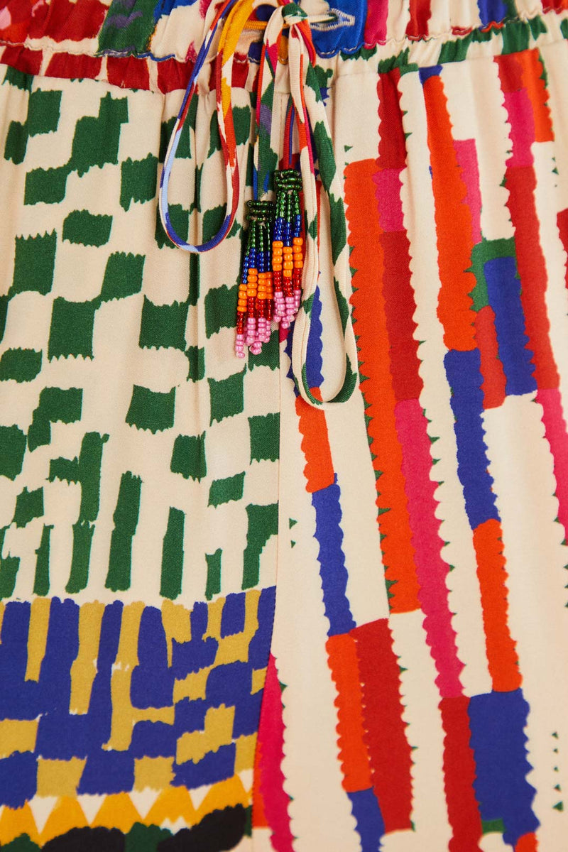 Farm Rio-Mixed Stripes Tapestry Multicolor Pants-Justbrazil