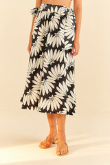 Farm Rio-Copacabana Black Bow Midi Skirt-Justbrazil