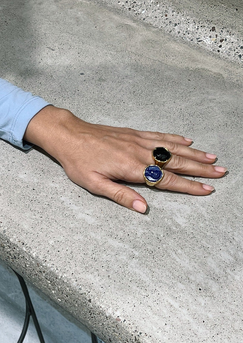 Hermina-Hermis Head Onyx Ring-Justbrazil