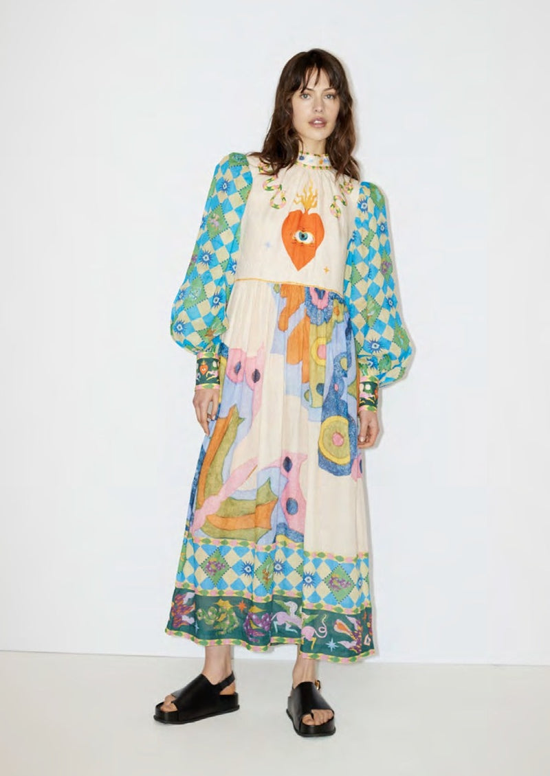 Alemais-Lou Balloon Sleeve Midi Dress-Justbrazil