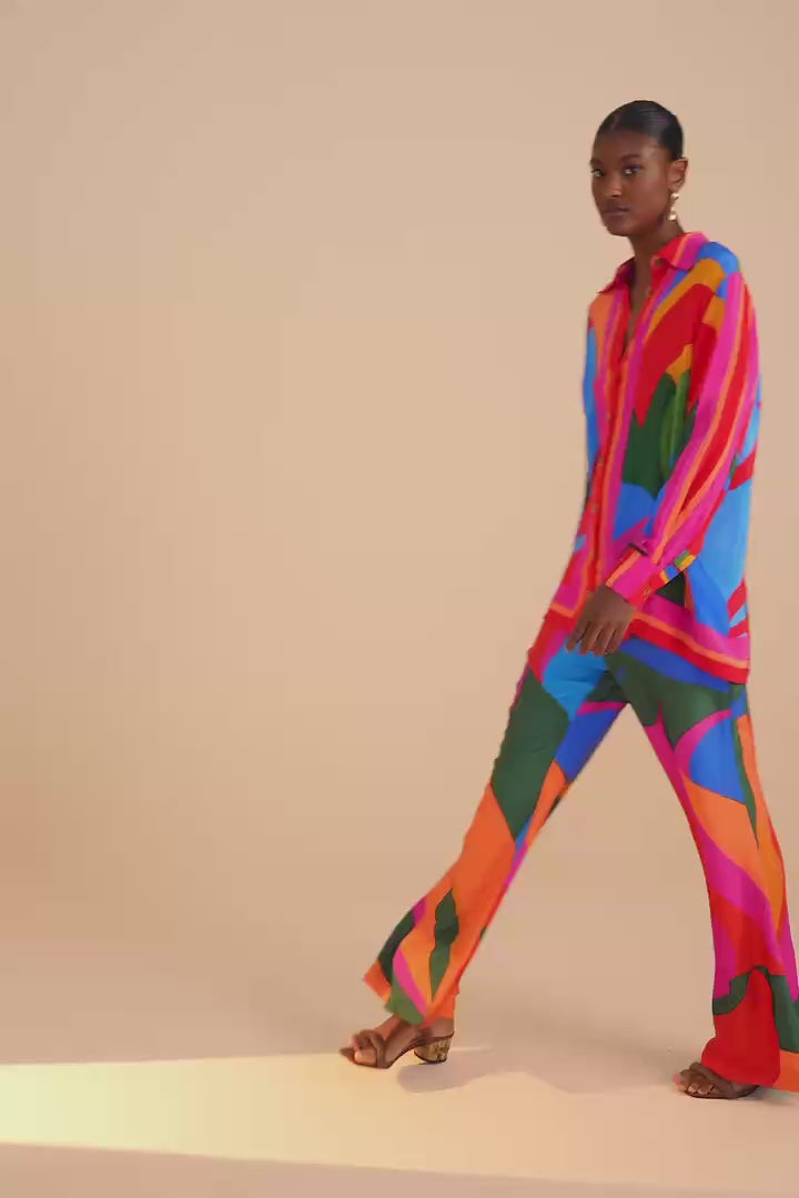 Farm Rio-Shirt-Colorful Leaves Long Sleeve Shirt-Just Brazil