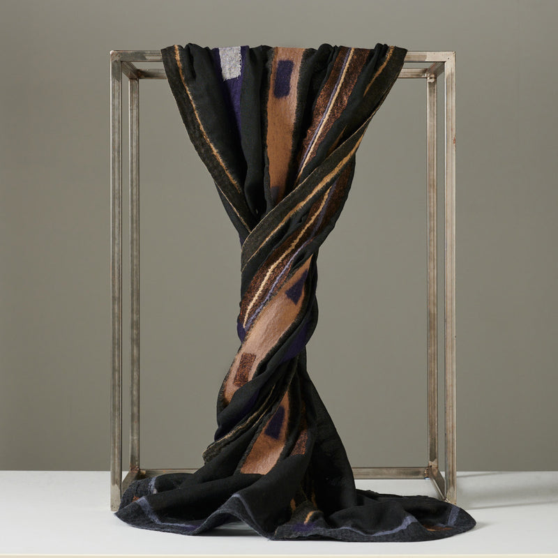 SHEEPCOUNT SS22-LACE BLACK BROWN SCARF-JUSTBRAZIL\