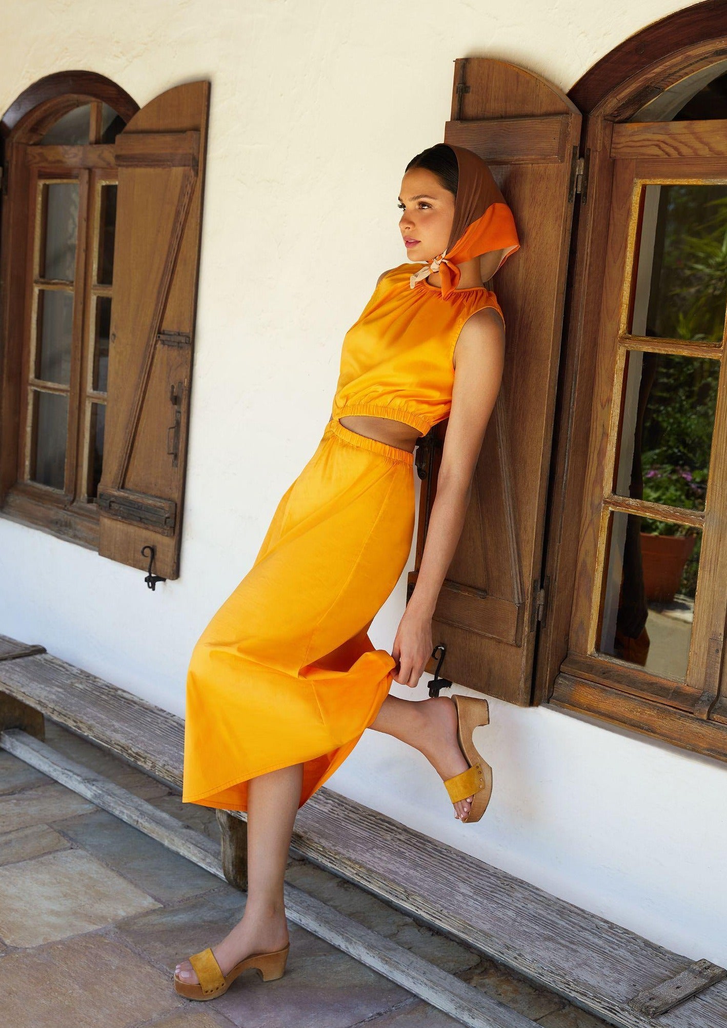 Wildwood-Lilou Orange Midi Dress-Dress-Justbrazil