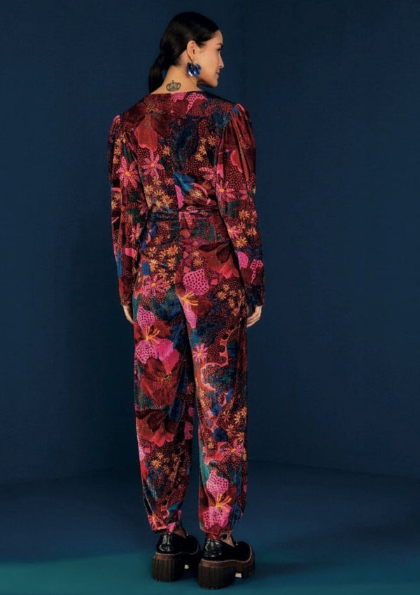 FARM RIO-JUMPSUIT-SNAKE GARDEN RED JUMPSUIT-JUST BRAZIL