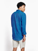 Antonio Linen Shirt Lake Blue
