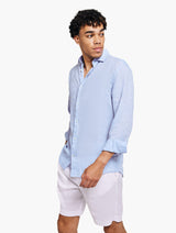 Frescobol-Antonio Linen Shirt Baby Blue-Shirt-Justbrazil