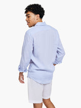 Frescobol-Antonio Linen Shirt Baby Blue-Shirt-Justbrazil