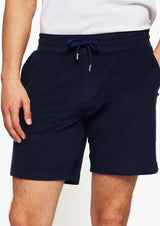 Frescobol-Augusto Terry Sweatshorts Navy Blue-Justbrazil