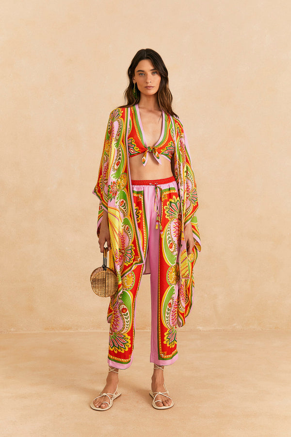 Farm Rio-Kimono-Beach Toucans Scarf Multi Kimono-Just Brazil