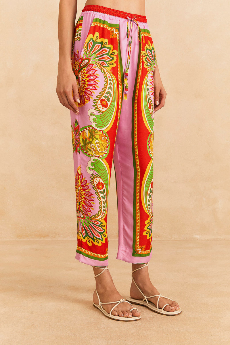 Farm Rio-Trousers-Beach Toucans Scarf Multi Pants-Just Brazil