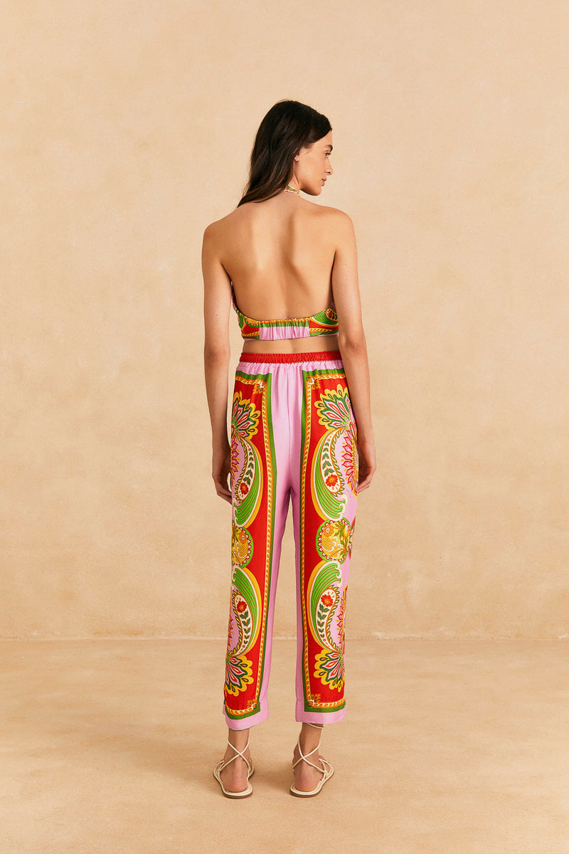 Farm Rio-Trousers-Beach Toucans Scarf Multi Pants-Just Brazil