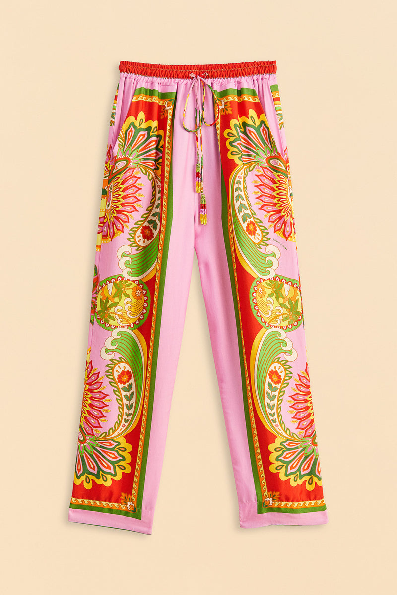 Farm Rio-Trousers-Beach Toucans Scarf Multi Pants-Just Brazil