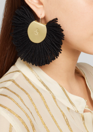 BLACK HAND FAN EARRINGS KATERINA MAKRIYIANNI JUST BRAZIL