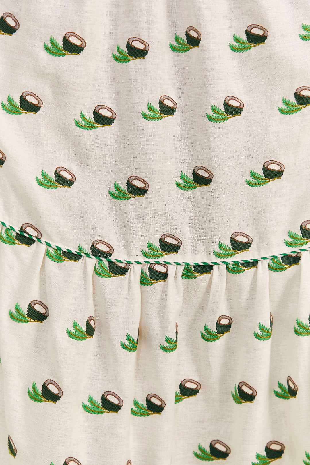 Farm Rio-Dress-Cross Stitch Coconut Embroidered Midi Dress-Just Brazil