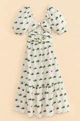 Farm Rio-Dress-Cross Stitch Coconut Embroidered Midi Dress-Just Brazil