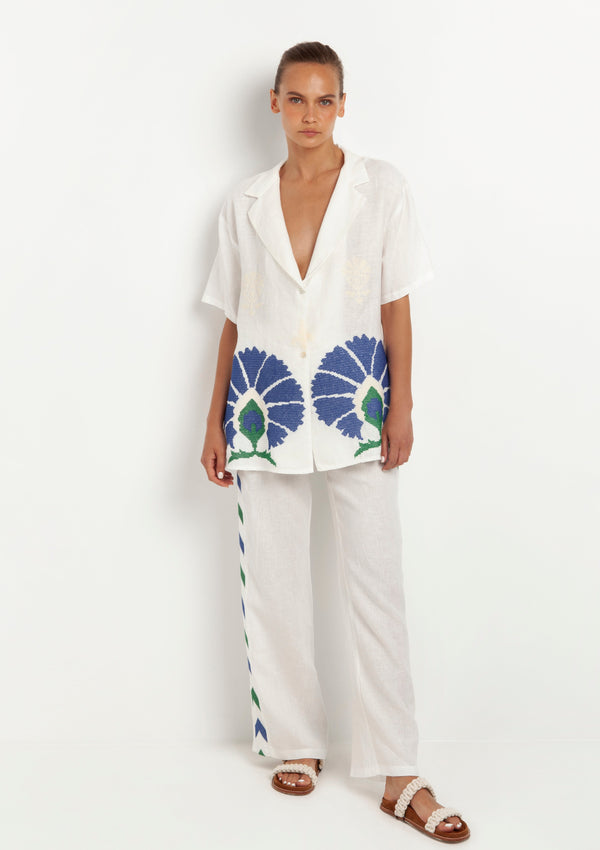 Kori-Crater White Green Trousers-Justbrazil