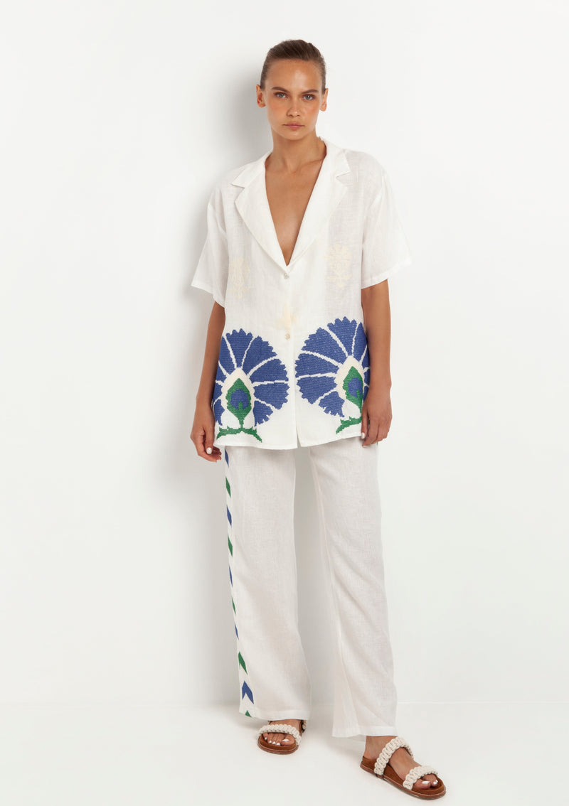 Kori-Crater White Green Trousers-Justbrazil