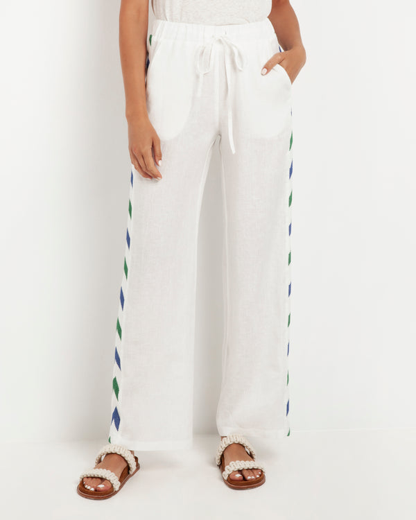 Kori-Crater White Green Trousers-Justbrazil