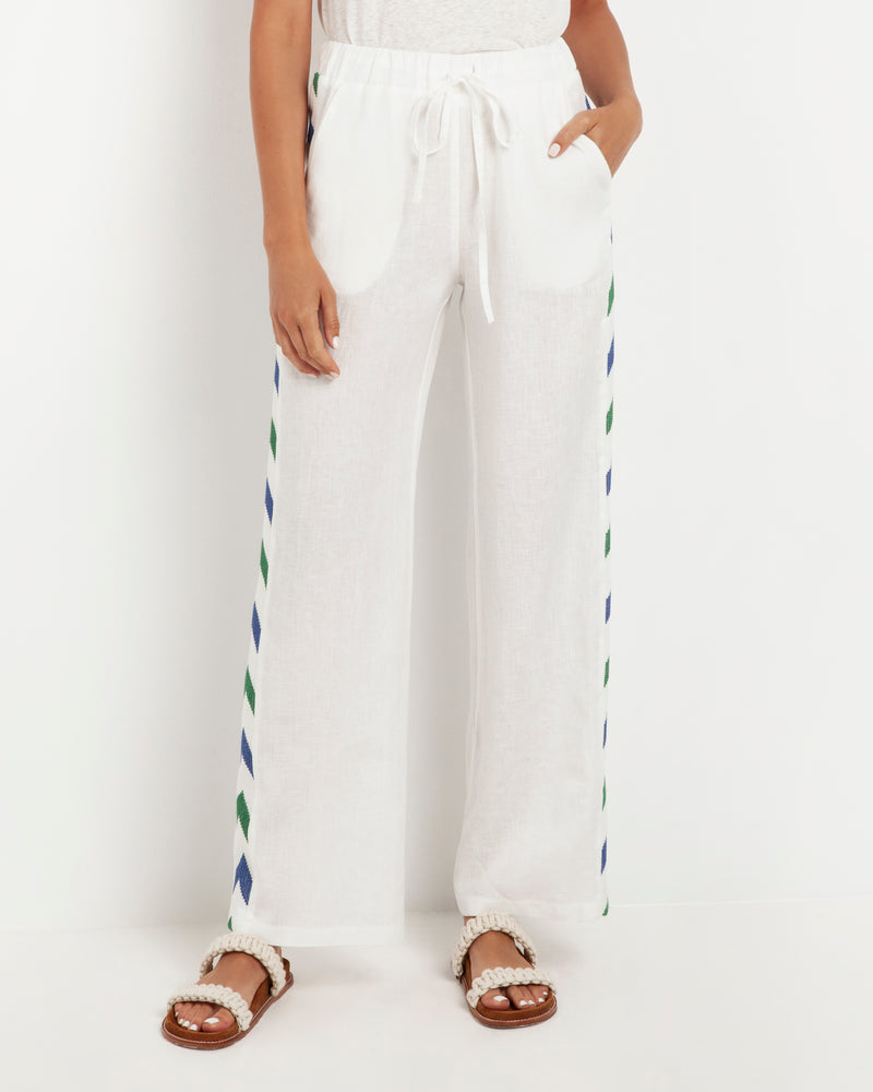 Kori-Crater White Green Trousers-Justbrazil