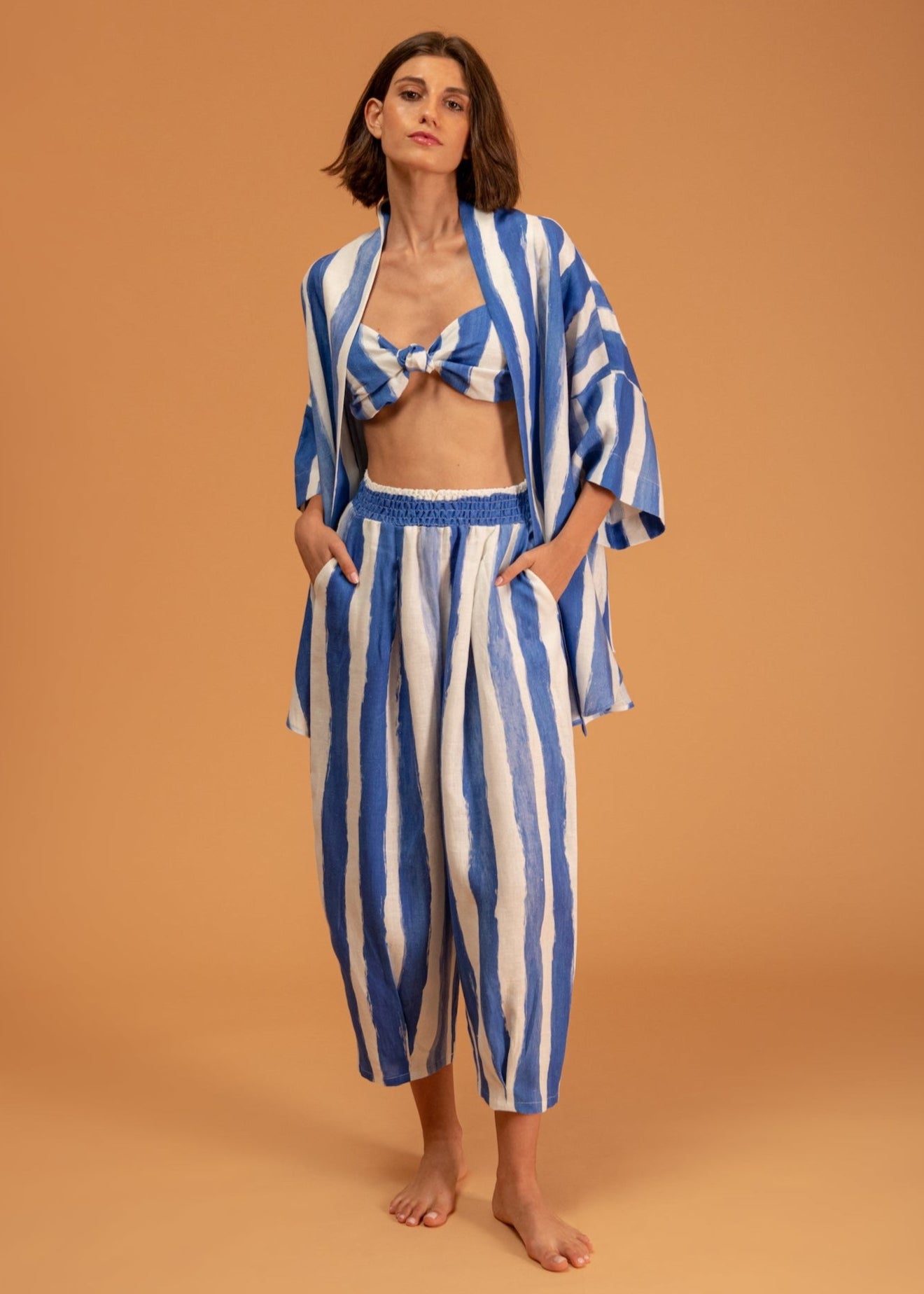 Galeria-Wasabi Blue Stripes Blouse-Justbrazil