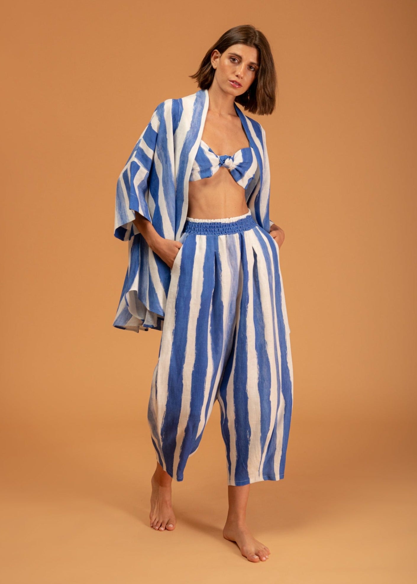 Galeria-Wasabi Blue Stripes Blouse-Justbrazil