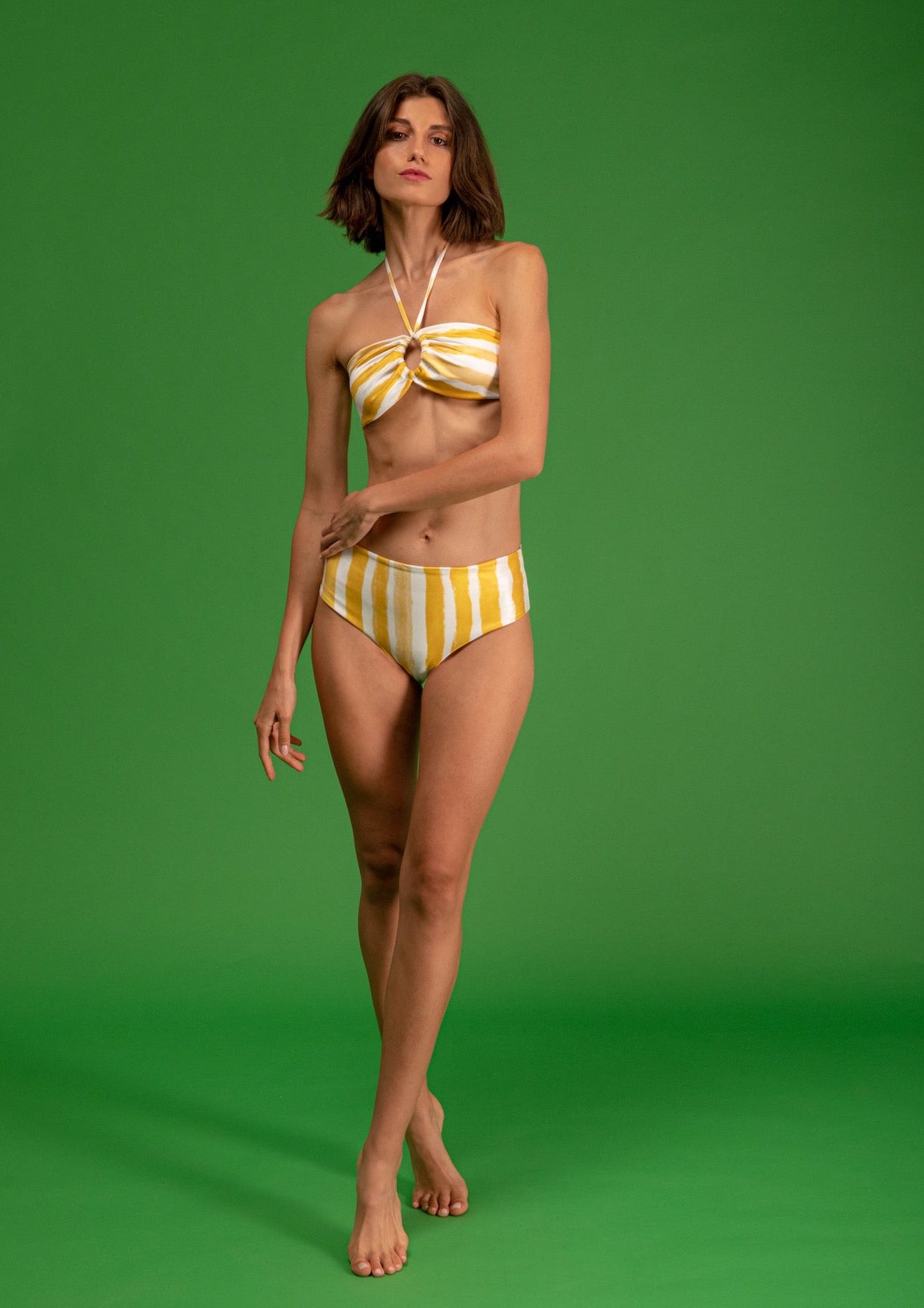 Galeria-Anna Yellow Stripes Bikini-Justbrazil