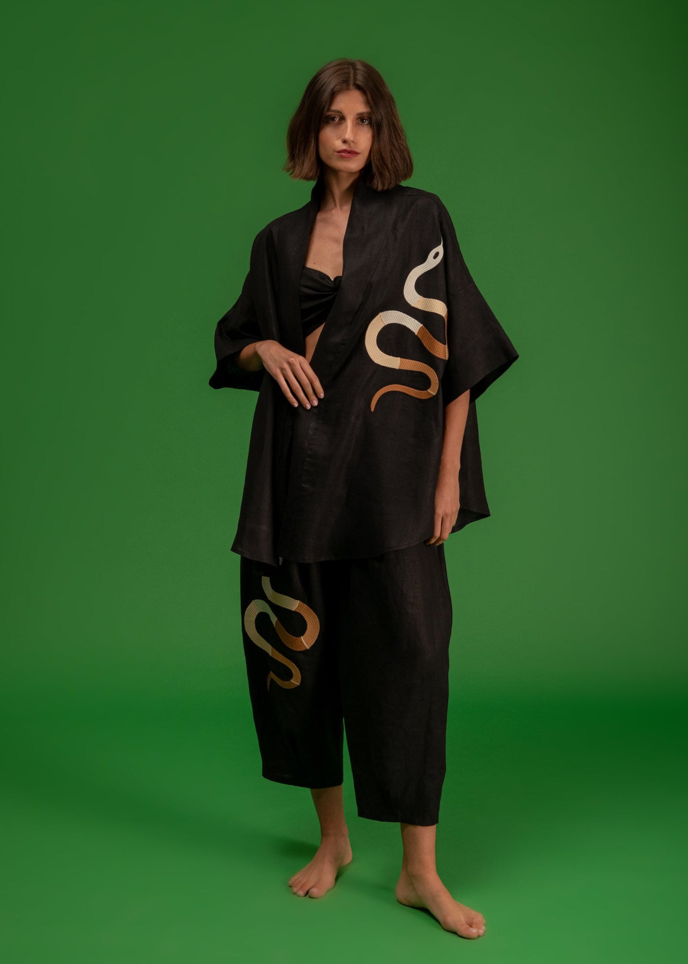 Galeria-Wasabi Black Snake Blouse-Justbrazil