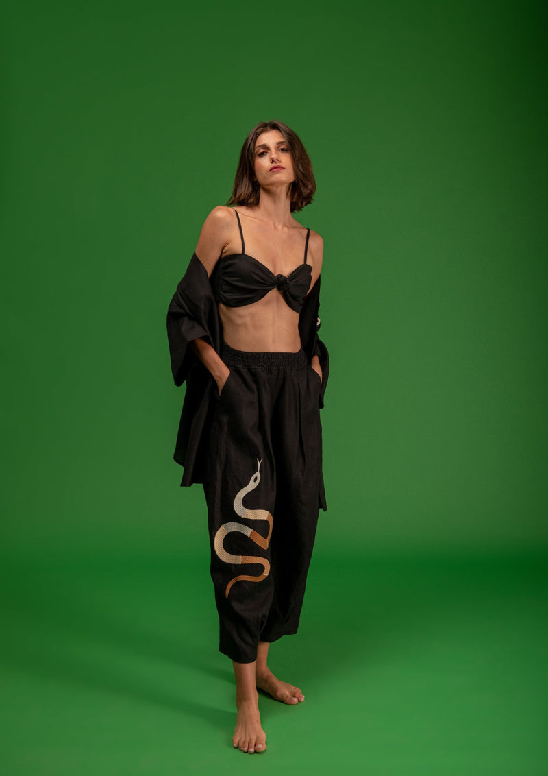 Galeria-Wasabi Black Snake Blouse-Justbrazil