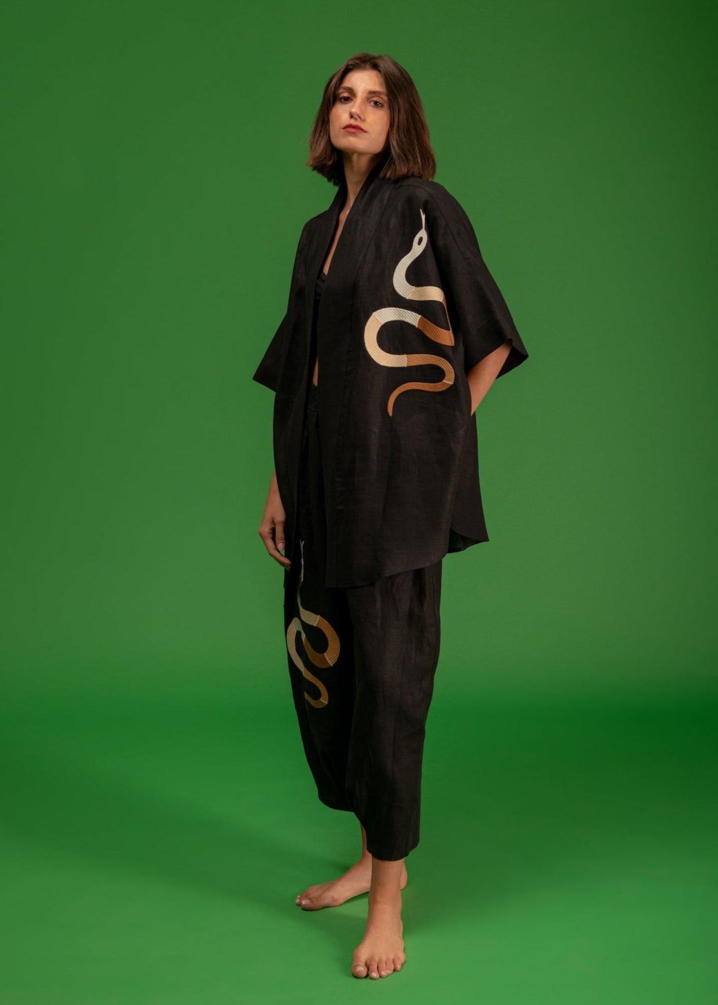 Galeria-Wasabi Black Snake Blouse-Justbrazil