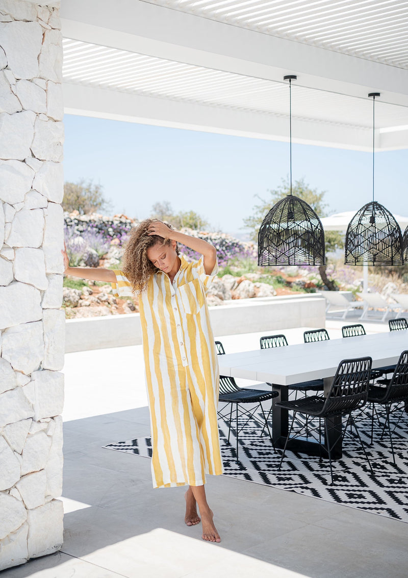 Galeria-Gavea Yellow Stripes Jumpsuit-Justbrazil