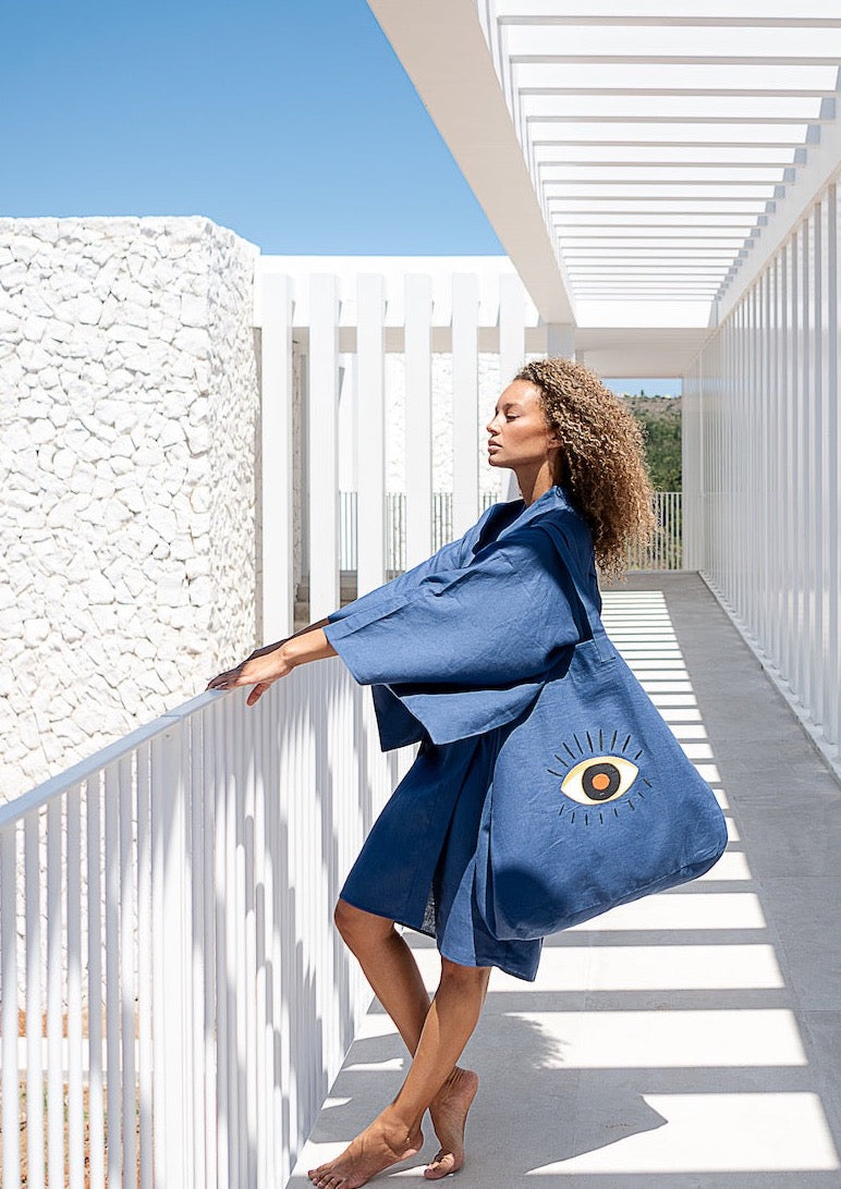 Galeria-Caraiva Navy Blue Eye Bag-Justbrazil
