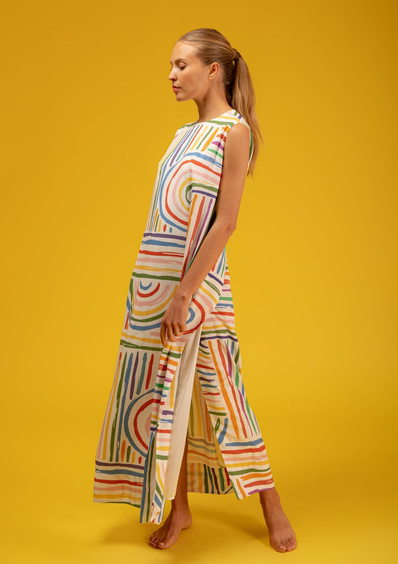 Galeria-Baha Colour Stripes Dress-Justbrazil