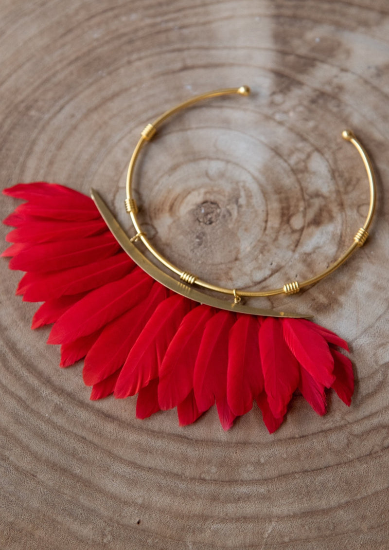 Artemis Feather Red Necklace