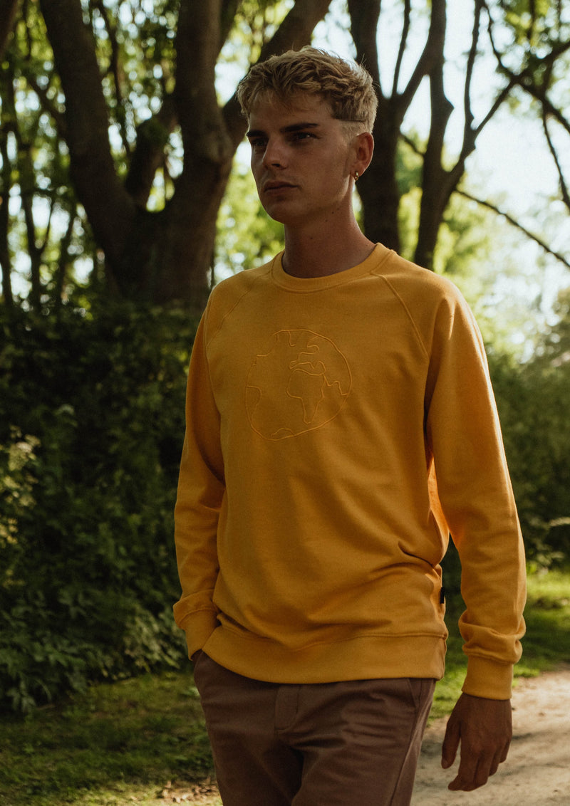 DEDICATED SS22-MALMOE GLOBE YELLOW SWEATSHIRT-JUSTRAZIL