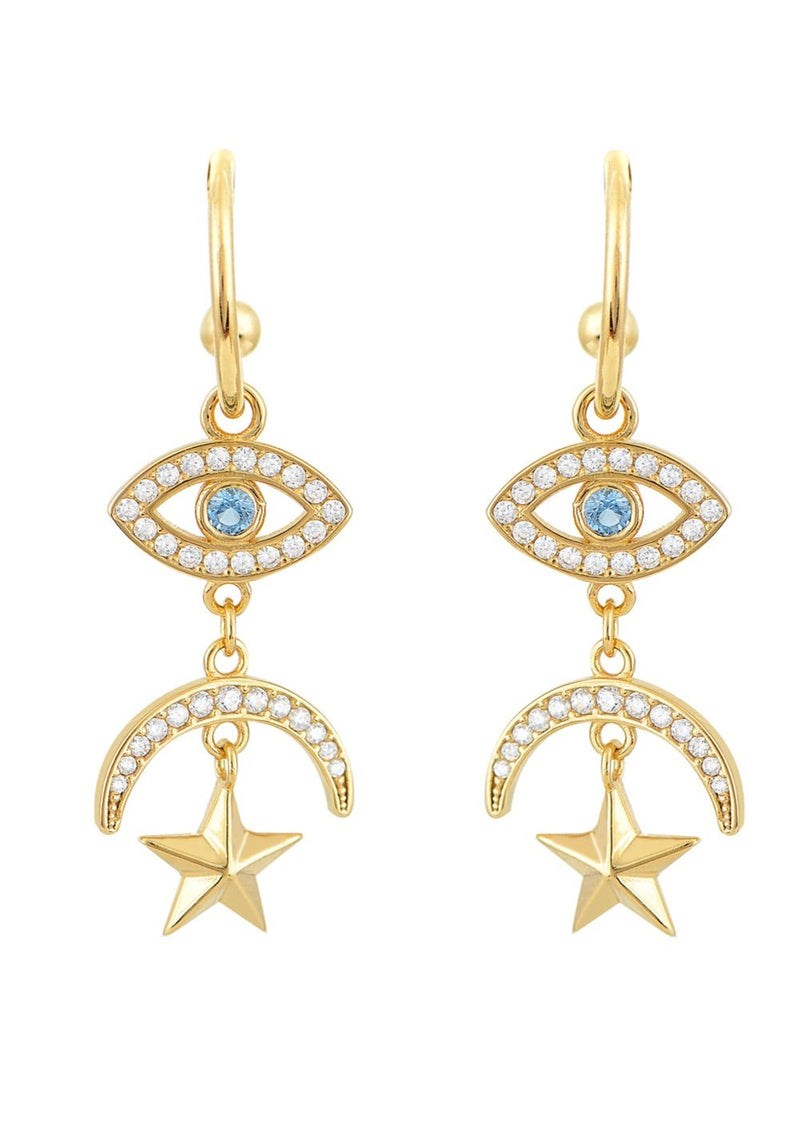 MARIANNA LEMOS-EARRINGS-EYE MOON STAR EARRINGS-JUST BRAZIL