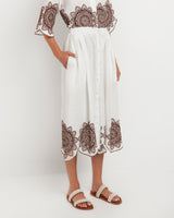 Kori-Fraser White Brown Skirt-Justbrazil