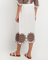 Kori-Fraser White Brown Skirt-Justbrazil