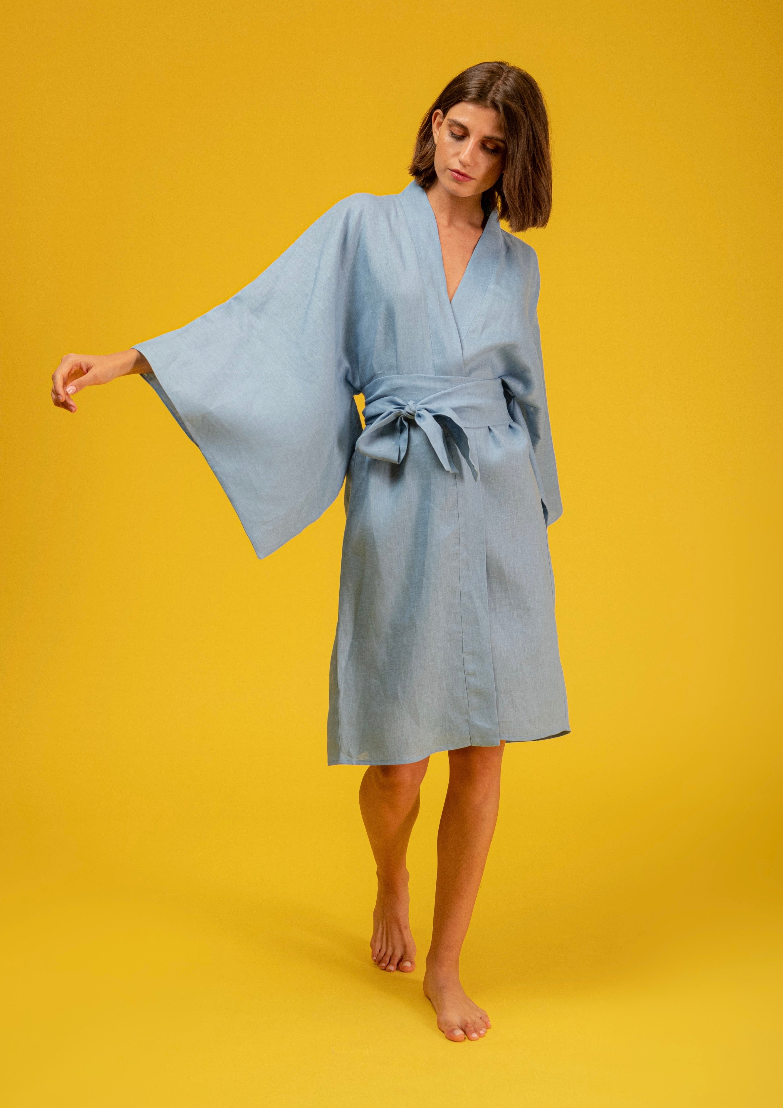 Galeria-Ginga Ciel Blue Crab Kimono-Justbrazil