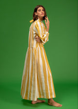 Galeria-Ginger Yellow Stripes Dress-Justbrazil