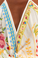 Farm Rio-Blouse-Grandma Gift Embroidered Halter Blouse-Just Brazil