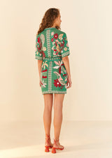  Farm Rio-Green Rio TiLes Knit Shirt Dress-Justbrazil