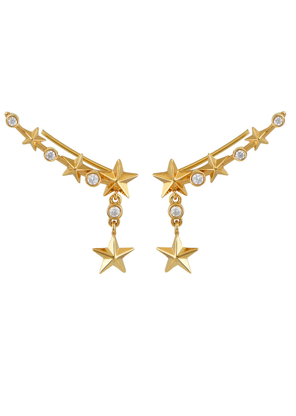 MARIANNA LEMOS-EARRINGS-HANGING STAR CLIMBER EARRINGS II-JUST BRAZIL
