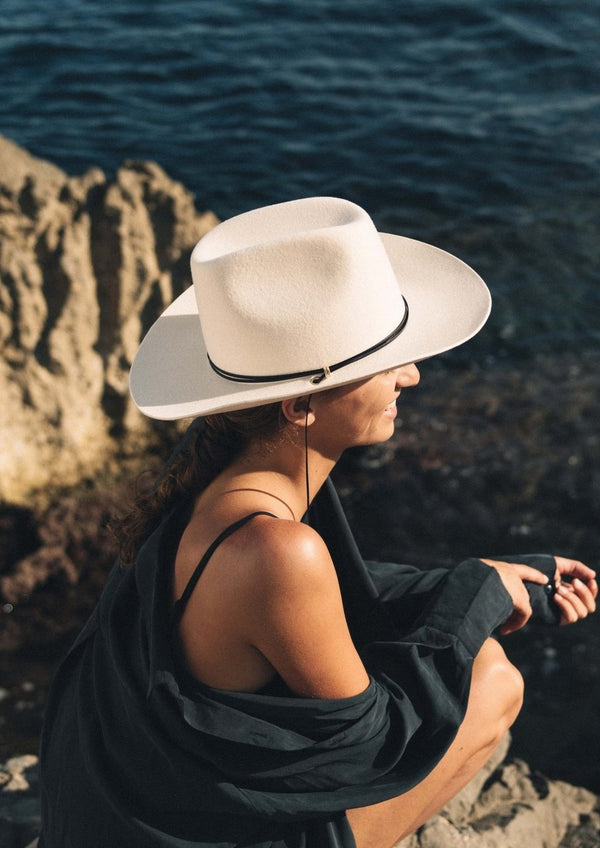 Ezra Black Leather Hat