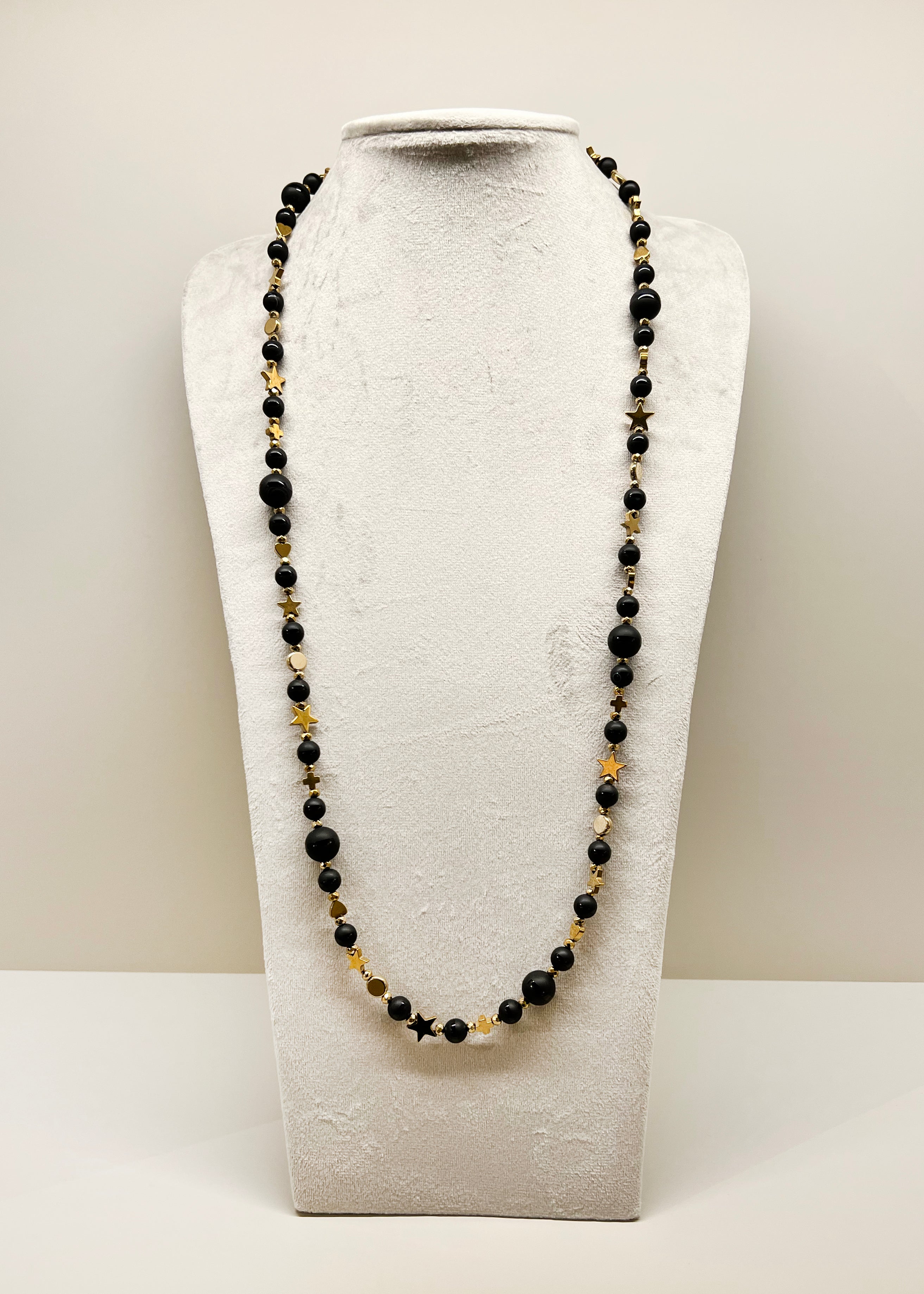 JustBrazil-Necklace-Corvus Onyx Long Necklace-Just Brazil