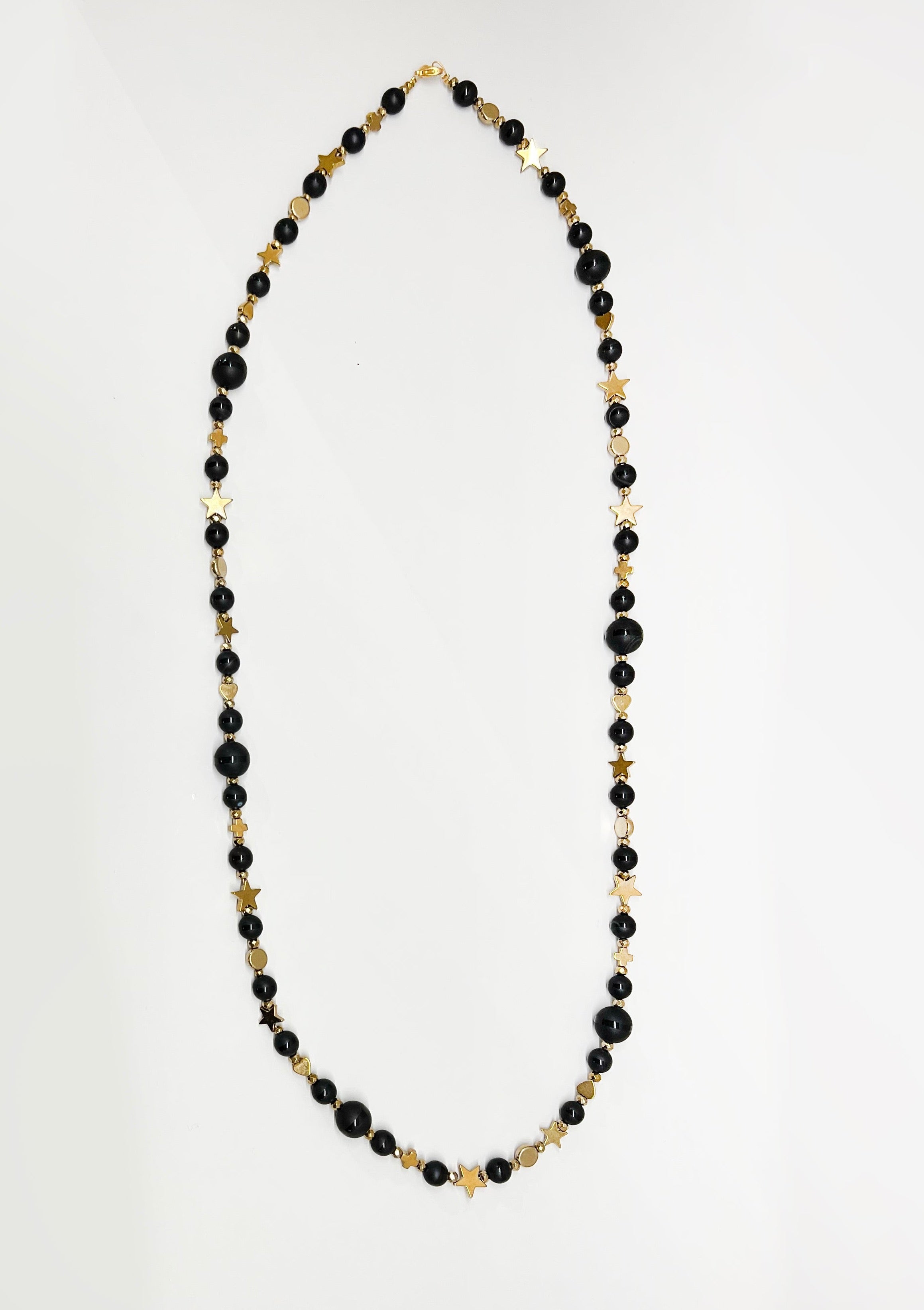 JustBrazil-Necklace-Corvus Onyx Long Necklace-Just Brazil