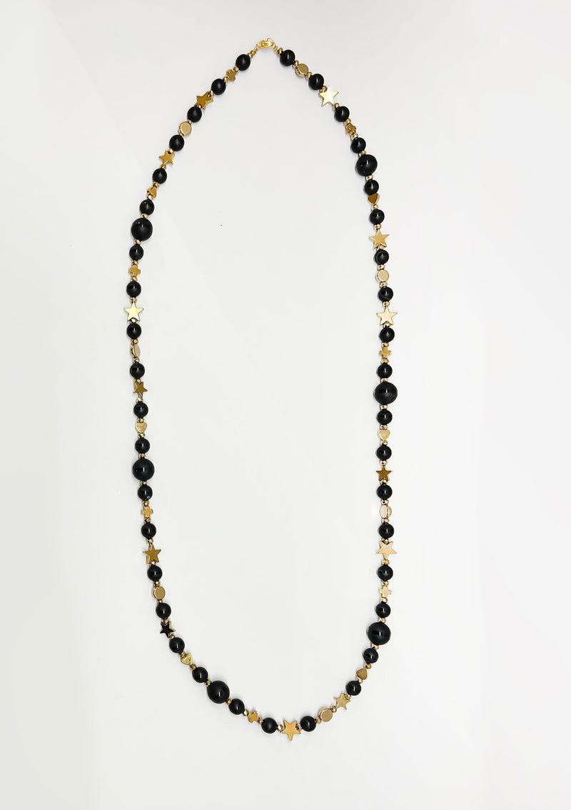 JustBrazil-Necklace-Corvus Onyx Long Necklace-Just Brazil