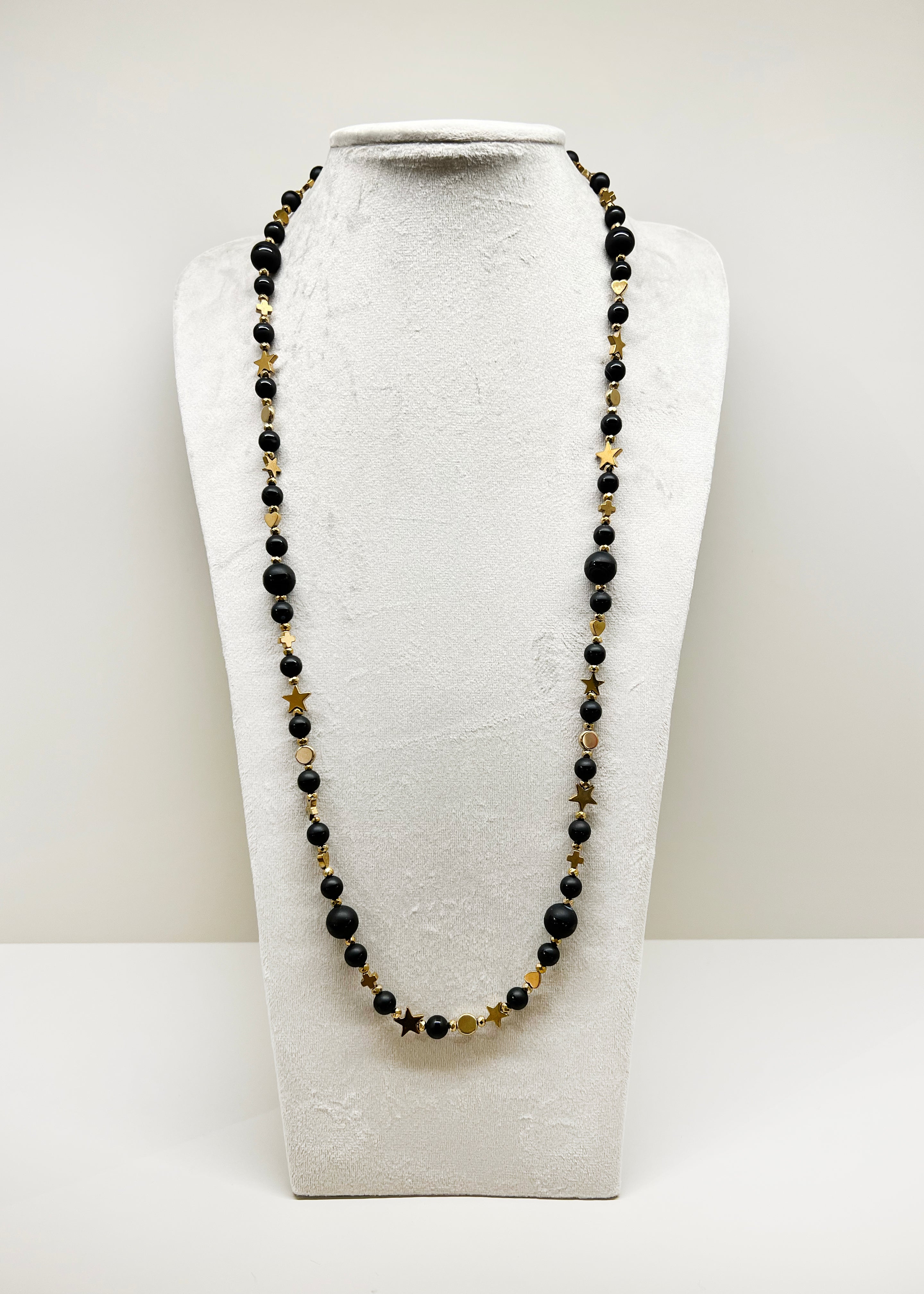 JustBrazil-Necklace-Corvus Onyx Long Necklace-Just Brazil